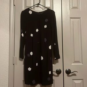 Selected‎ Femme Black Geometric Print Dress - Size 36 (US 4-6) | Chic & Modern